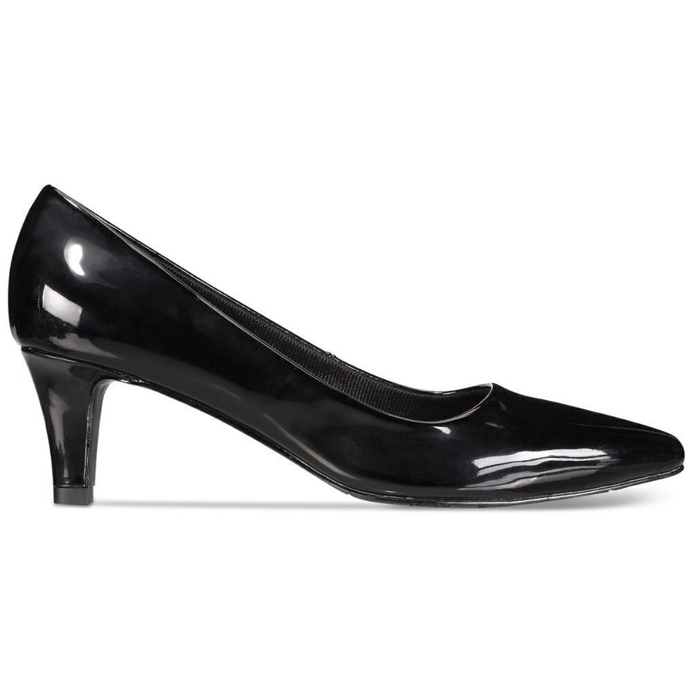 W352 Easy Street Black Patent Pointe Pumps - 6 M - Picture 2 of 5